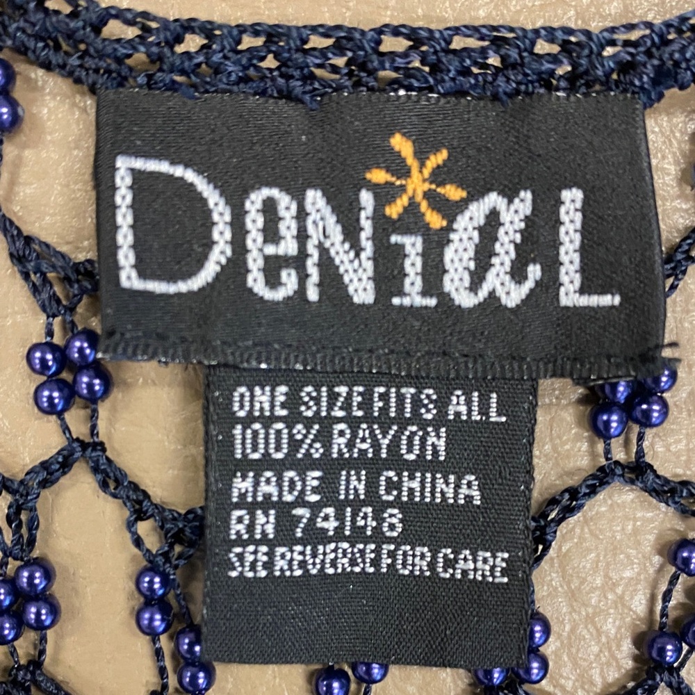 Beaded Crochet Blue Iridescent Tank Top by Denial - OS - Picture 4 of 11
